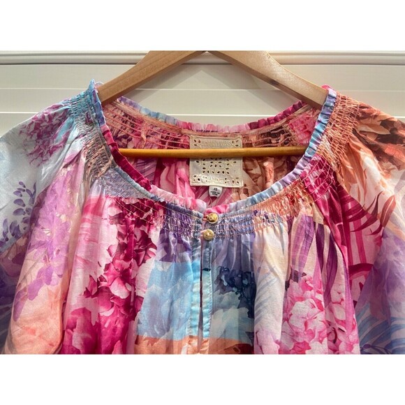 Johnny Was ESME Floral Patchwork Peasant Floral Blouse Womens Top SIZE XS Boho - Picture 8 of 13